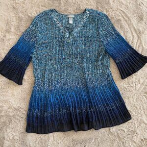 Catherines Women's Plus 2X Easy Fit‎ Short Sleeve V-neck Tunic Top Career Relax